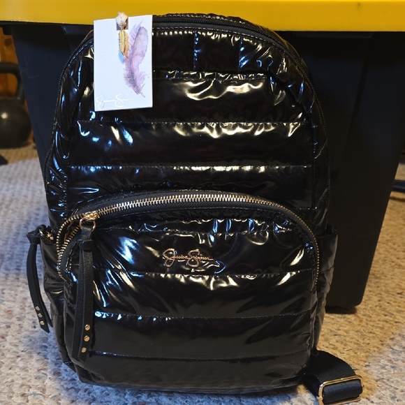Jessica Simpson Handbags - Jessica Simpson Shiny Black Backpack